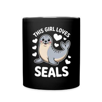 Seal Saying Seal Funny Harp Seal Gift - Full Colour Mug - black - Front