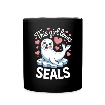 Seal Saying Seal Funny Harp Seal Gift - Full Colour Mug - black - Front