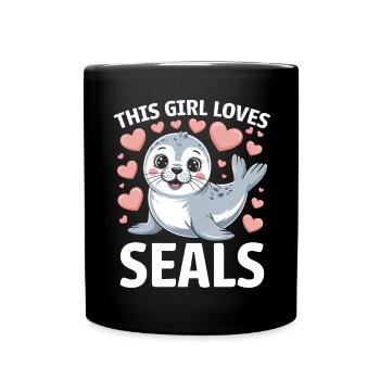Seal Saying Seal Funny Harp Seal Gift - Full Colour Mug - black - Front