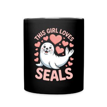 Seal Saying Seal Funny Harp Seal Gift - Full Colour Mug - black - Front