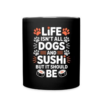 Sushi Dogs Japan Funny Kawaii Sushi Gift - Full Colour Mug - black - Front