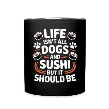 Sushi Dogs Japan Funny Kawaii Sushi Gift - Full Colour Mug - black - Front