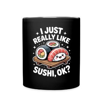 Sushi Japan Funny Kawaii Sushi Gift - Full Colour Mug - black - Front