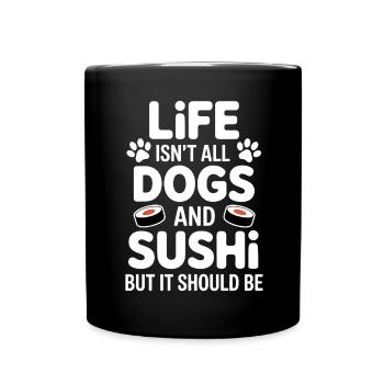 Sushi Dogs Japon Drôle Kawaii Sushi Cadeau - Mug uni - noir - Devant