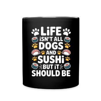 Sushi Dogs Japan Funny Kawaii Sushi Gift - Full Colour Mug - black - Front