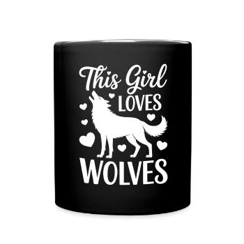 Wolf Spruch Wölfe Sprüche Lustiges Wolf Geschenk - Tasse einfarbig - Schwarz - Vorne