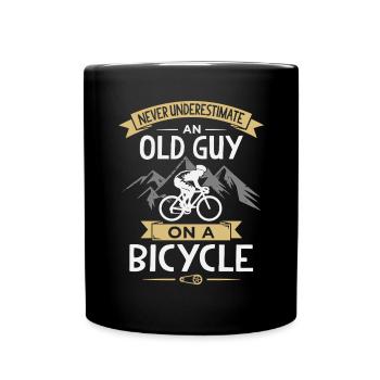 Bicycle Old Guy Cyclist Cycling Bike Biking - Full Colour Mug - black - Front