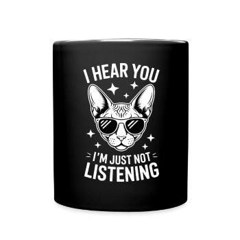 Chat Sphynx Disant Drôle Chat Sphynx Cadeau - Mug uni - noir - Devant