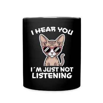 Chat Sphynx Disant Drôle Chat Sphynx Cadeau - Mug uni - noir - Devant