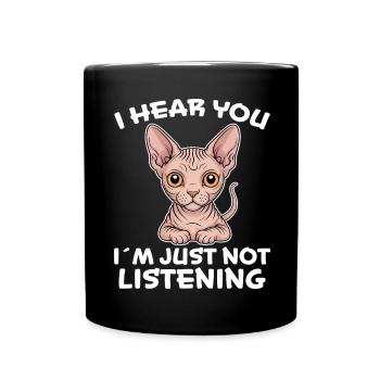 Chat Sphynx Disant Drôle Chat Sphynx Cadeau - Mug uni - noir - Devant