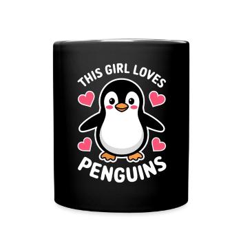 Pinguin Spruch Lustige Pinguine Geschenk - Tasse einfarbig - Schwarz - Vorne