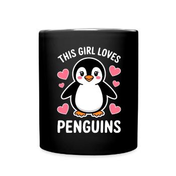 Pinguin Spruch Lustige Pinguine Geschenk - Tasse einfarbig - Schwarz - Vorne