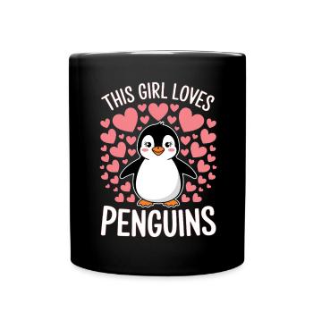 Pinguin Spruch Lustige Pinguine Geschenk - Tasse einfarbig - Schwarz - Vorne