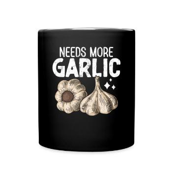 Needs More Garlic Funny Garlicologist Cooking - Full Colour Mug - black - Front