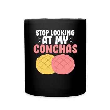 Arrêtez de regarder mes conchas drôle mexicaine douce - Mug uni - noir - Devant