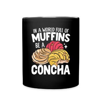 Dans Un Monde Plein De Muffins Drôles Conchas Mexicains - Mug uni - noir - Devant