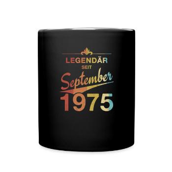 50th Birthday Legendary since September 1975 - Full Colour Mug - black - Front