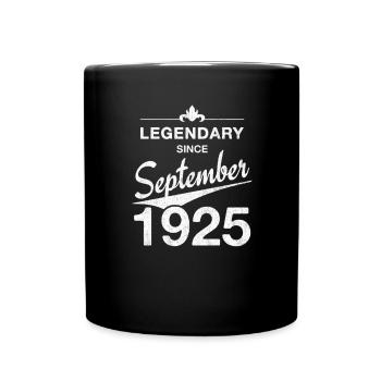 100. Geburtstag Legendär seit September 1925 - Tasse einfarbig - Schwarz - Vorne