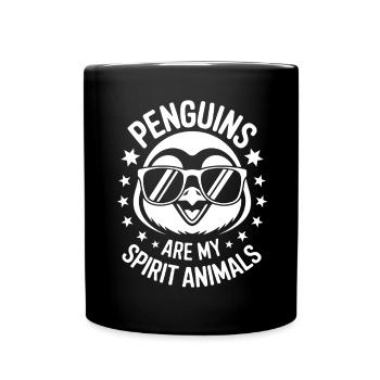 Pinguin Spruch Lustige Pinguine Geschenk - Tasse einfarbig - Schwarz - Vorne