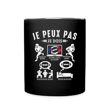 J'Peut Pas J'ai Rugby Joueur de Rugby france Drôle - Full Colour Mug - black - Front