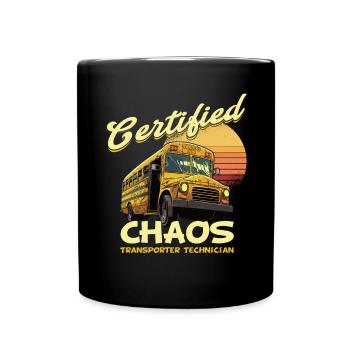 Chaos Transport Schulbusfahrer - Tasse einfarbig - Schwarz - Vorne