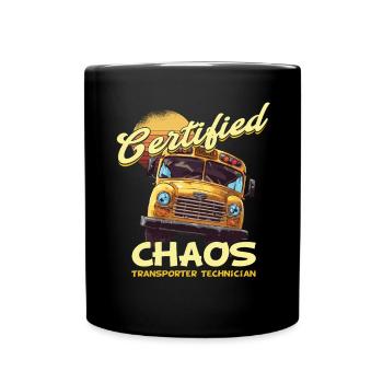 Chaos Transport Schulbusfahrer - Tasse einfarbig - Schwarz - Vorne