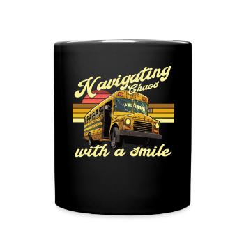 Chaos Transport Schulbusfahrer - Tasse einfarbig - Schwarz - Vorne