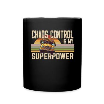 Chaos Transport Schulbusfahrer - Tasse einfarbig - Schwarz - Vorne