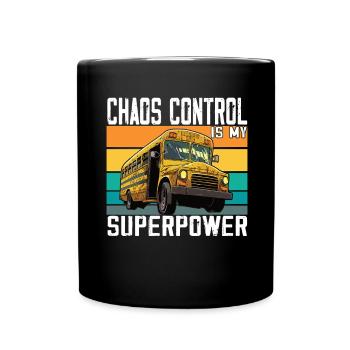 Chaos Transport Schulbusfahrer - Tasse einfarbig - Schwarz - Vorne
