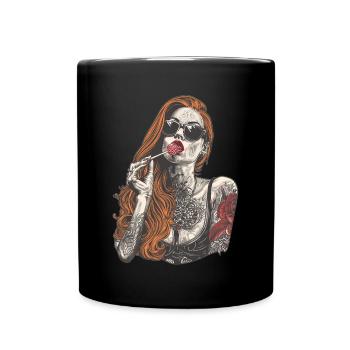 Rote Haare Rockabilly Pin Up Girl 50s - Tasse einfarbig - Schwarz - Vorne