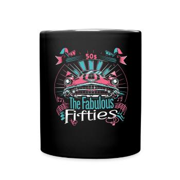 Fifties 1950s Car Music - Full Colour Mug - black - Front