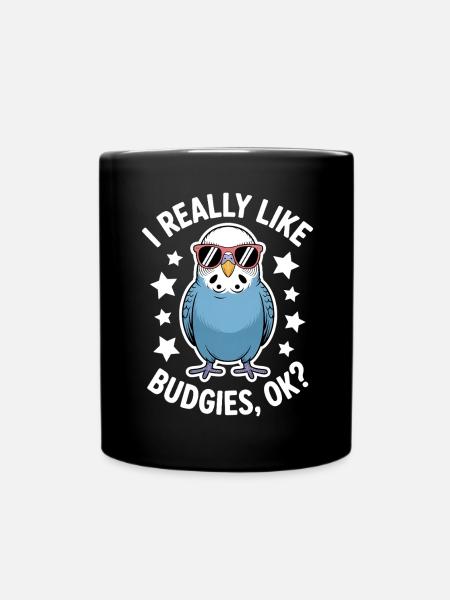 Budgie Saying Funny Budgie Gift - Full Colour Mug - black