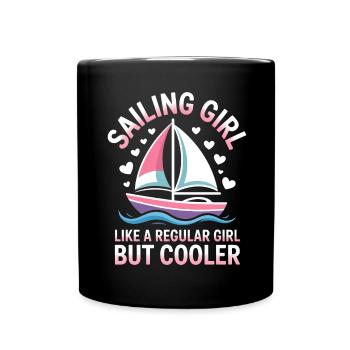 Sailing Saying Girl Sailor Sailing Gift - Full Colour Mug - black - Front