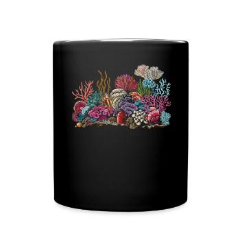 Aquarium Aquarist Coral Fragging - Full Colour Mug - black - Front