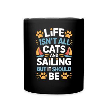Voile Dicton Chats Marin Chat Voile Cadeau - Mug uni - noir - Devant