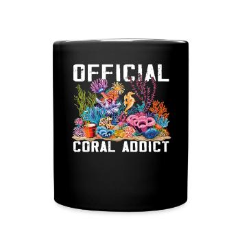 Aquarium Aquarist Coral Fragging - Full Colour Mug - black - Front