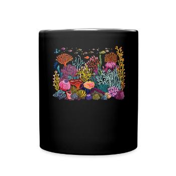 Aquarium Aquarist Coral Fragging - Full Colour Mug - black - Front