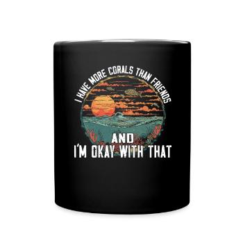 Aquarium Aquarist Coral Fragging - Full Colour Mug - black - Front