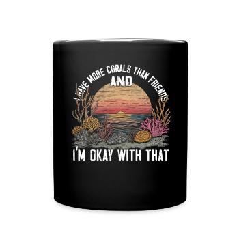 Aquarium Aquarist Coral Fragging - Full Colour Mug - black - Front