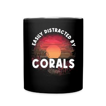 Aquarium Aquarist Coral Fragging - Full Colour Mug - black - Front