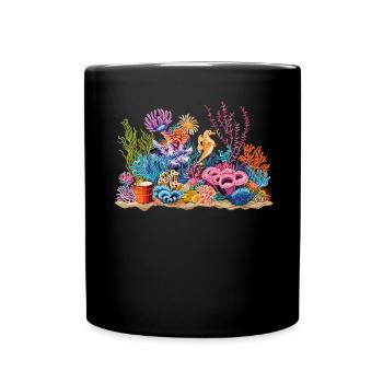Aquarium Aquarist Coral Fragging - Full Colour Mug - black - Front