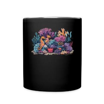 Aquarium Aquarist Coral Fragging - Full Colour Mug - black - Front