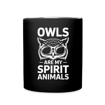 Eule Spruch Eulen Lustiges Eulen Geschenk - Tasse einfarbig - Schwarz - Vorne