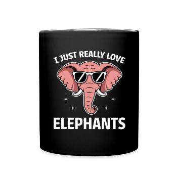 Elefanten Spruch Afrika Lustige Elefanten Geschenk - Tasse einfarbig - Schwarz - Vorne
