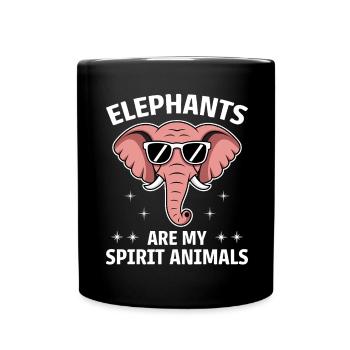 Elefanten Spruch Afrika Lustige Elefanten Geschenk - Tasse einfarbig - Schwarz - Vorne