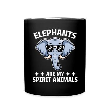 Elefanten Spruch Afrika Lustige Elefanten Geschenk - Tasse einfarbig - Schwarz - Vorne
