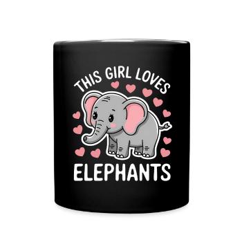 Elefanten Spruch Afrika Lustige Elefanten Geschenk - Tasse einfarbig - Schwarz - Vorne