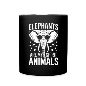Elefanten Spruch Afrika Lustige Elefanten Geschenk - Tasse einfarbig - Schwarz - Vorne