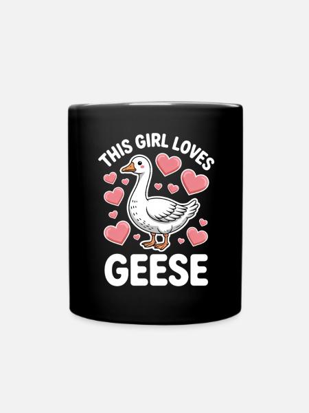 Gans Spruch Mädchen Gänse Lustiges Gans Geschenk - Tasse einfarbig - Schwarz