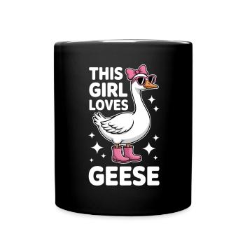 Gans Spruch Mädchen Gänse Lustiges Gans Geschenk - Tasse einfarbig - Schwarz - Vorne